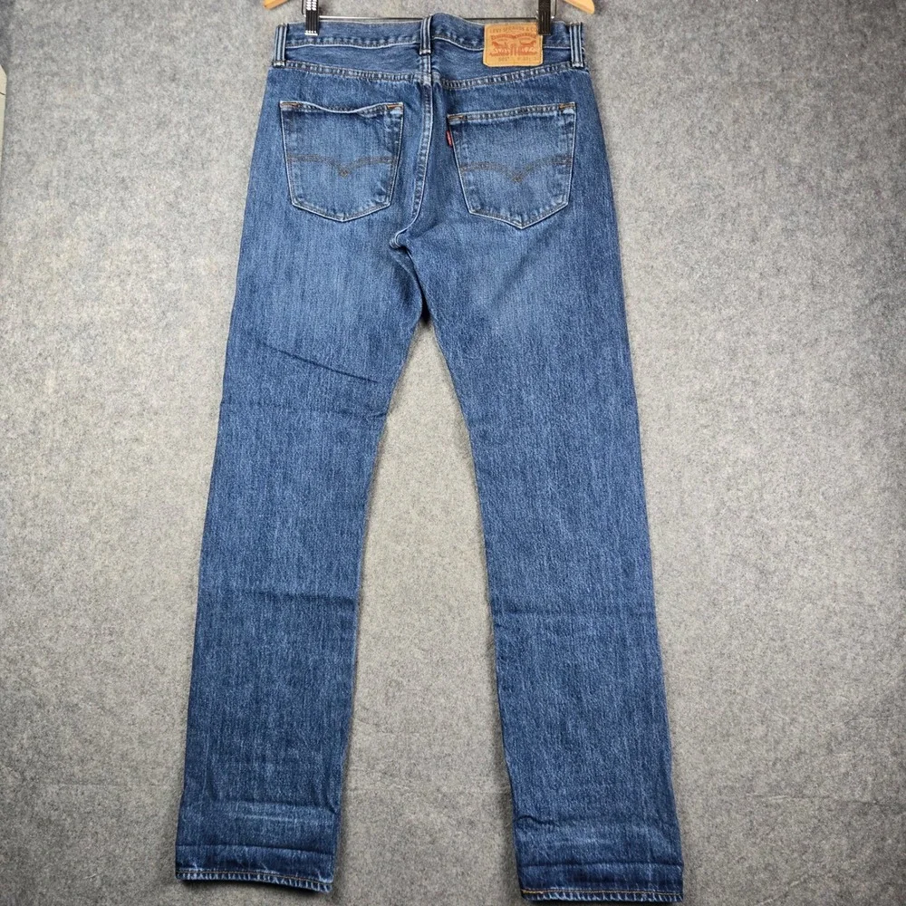 Levi 501 Jeans Mens 32x34 Blue Denim Patchwork Button Fly Straight Leg